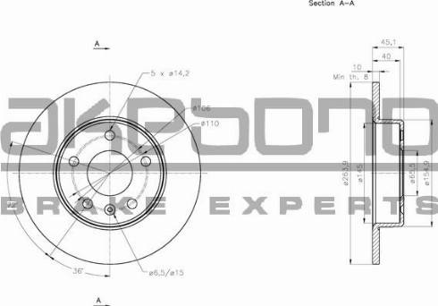 Akebono BN-0862 - Discofreno autozon.pro