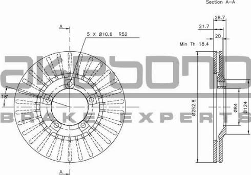 Akebono BN-1322 - Discofreno autozon.pro