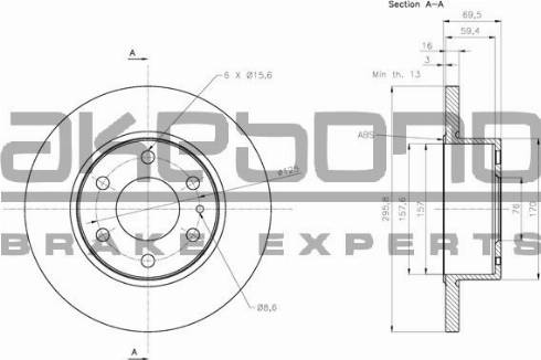 Akebono BN-0819 - Discofreno autozon.pro