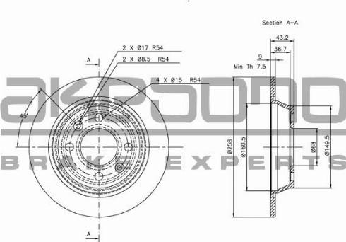 Akebono BN-0818 - Discofreno autozon.pro