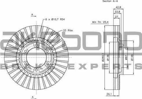 Akebono BN-0889 - Discofreno autozon.pro