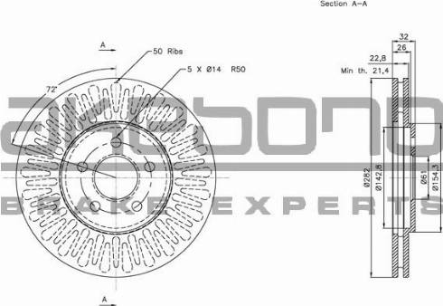 Akebono BN-0884 - Discofreno autozon.pro