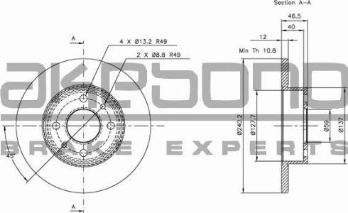 Akebono BN-0888 - Discofreno autozon.pro