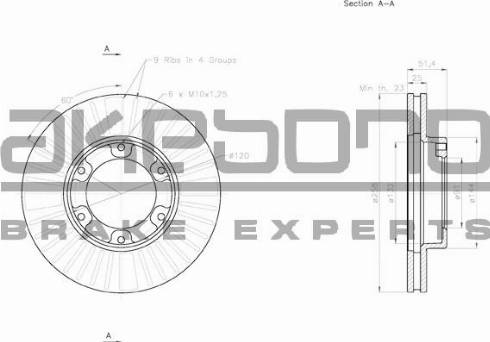 Akebono BN-0830 - Discofreno autozon.pro