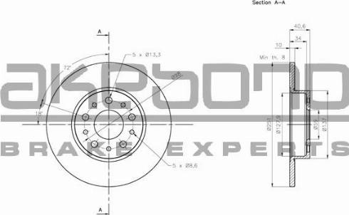 Akebono BN-0838 - Discofreno autozon.pro