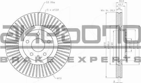 Akebono BN-0833 - Discofreno autozon.pro