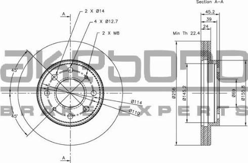 Akebono BN-0832 - Discofreno autozon.pro