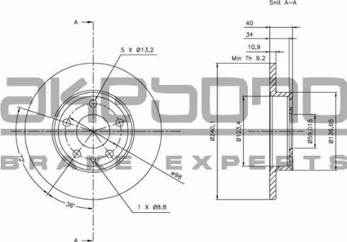 Akebono BN-1362E - Discofreno autozon.pro