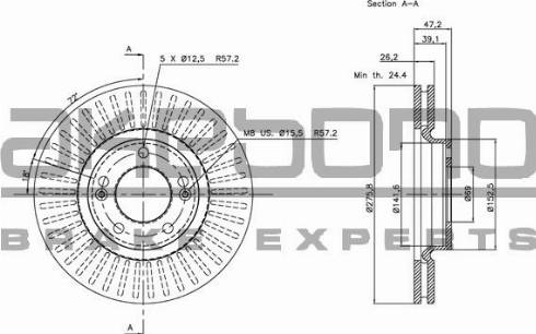 Akebono BN-0823E - Discofreno autozon.pro