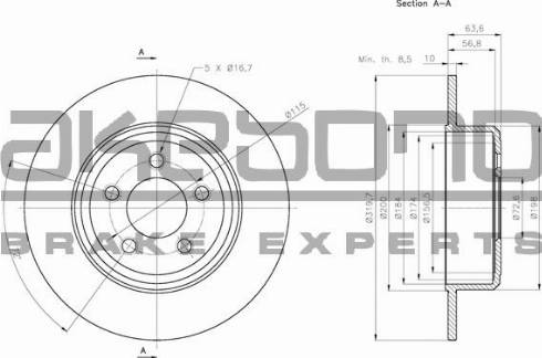 Akebono BN-0875 - Discofreno autozon.pro