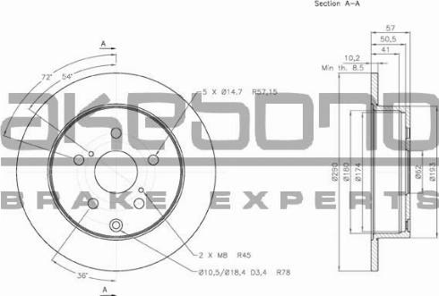 Akebono BN-0397 - Discofreno autozon.pro