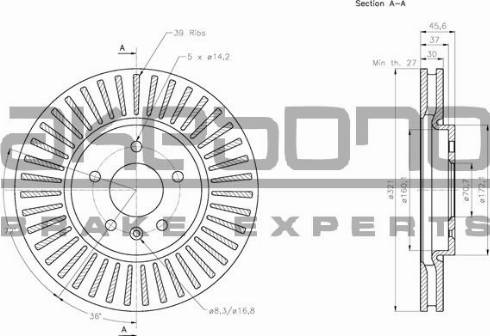 Akebono BN-0348 - Discofreno autozon.pro