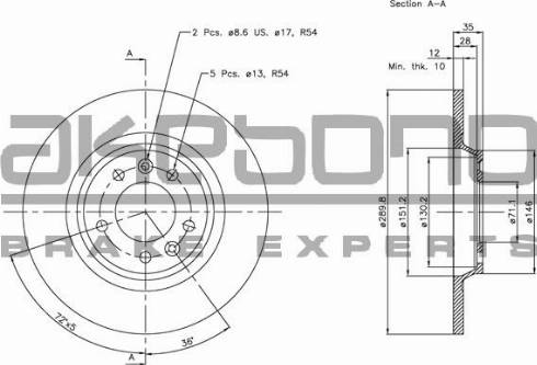 Akebono BN-0358 - Discofreno autozon.pro