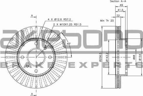 Akebono BN-0357 - Discofreno autozon.pro