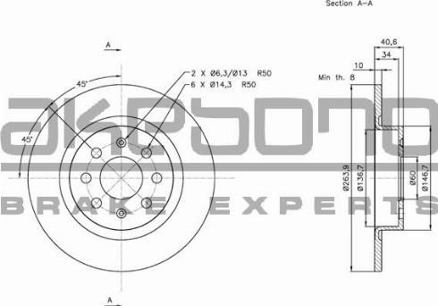 Akebono BN-0307 - Discofreno autozon.pro