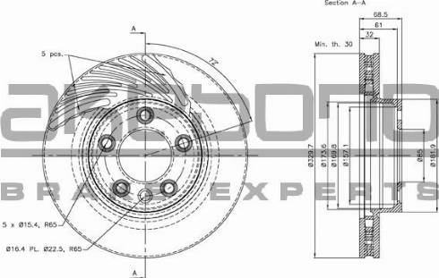 Akebono BN-0319 - Discofreno autozon.pro