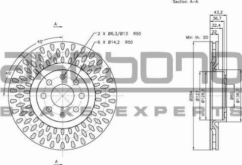 Akebono BN-0316E - Discofreno autozon.pro