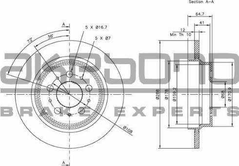 Akebono BN-0312 - Discofreno autozon.pro