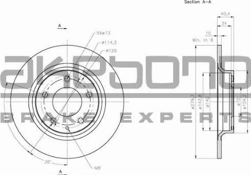 Akebono BN-0384 - Discofreno autozon.pro