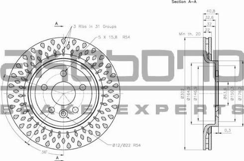 Akebono BN-0386 - Discofreno autozon.pro