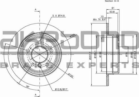 Akebono BN-0380 - Discofreno autozon.pro