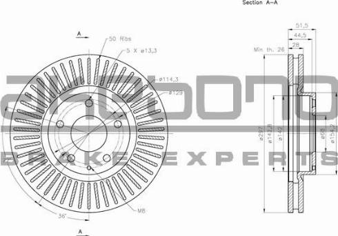 Akebono BN-0381 - Discofreno autozon.pro