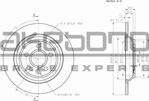 Akebono BN-0383 - Discofreno autozon.pro