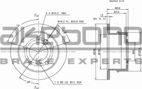 Akebono BN-0387 - Discofreno autozon.pro