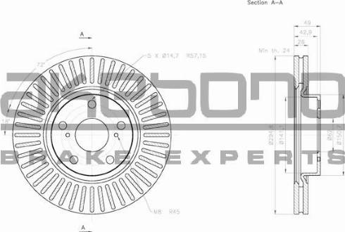 Akebono BN-0339 - Discofreno autozon.pro