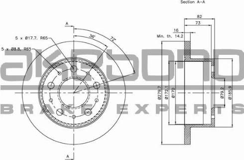 Akebono BN-0335 - Discofreno autozon.pro