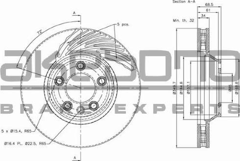 Akebono BN-0336 - Discofreno autozon.pro