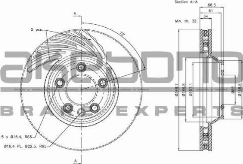 Akebono BN-0337 - Discofreno autozon.pro