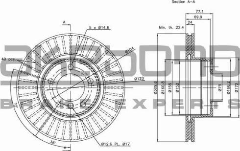 Akebono BN-0327 - Discofreno autozon.pro