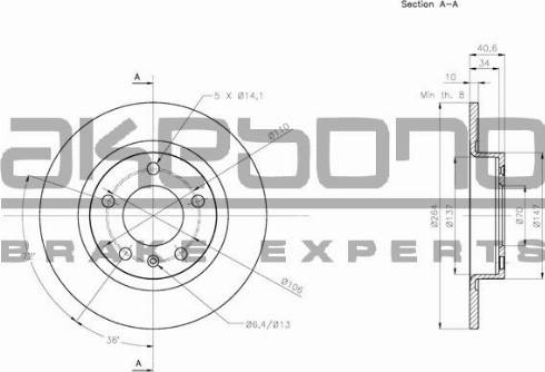 Akebono BN-0374E - Discofreno autozon.pro