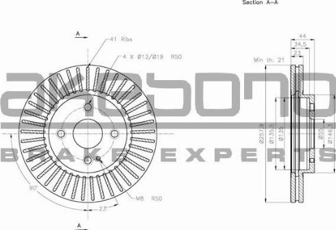 Akebono BN-0370 - Discofreno autozon.pro