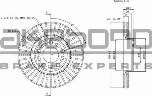 Akebono BN-0298 - Discofreno autozon.pro