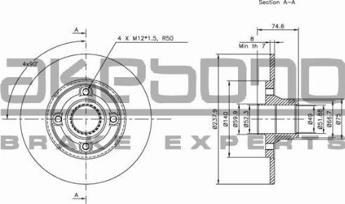 Akebono BN-0244 - Discofreno autozon.pro