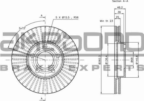 Akebono BN-0245 - Discofreno autozon.pro