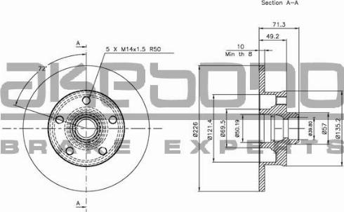 Akebono BN-0246 - Discofreno autozon.pro