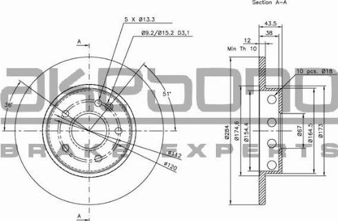 Akebono BN-0243 - Discofreno autozon.pro