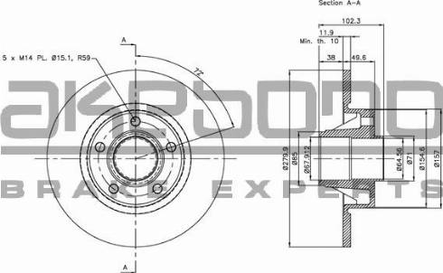 Akebono BN-0254 - Discofreno autozon.pro