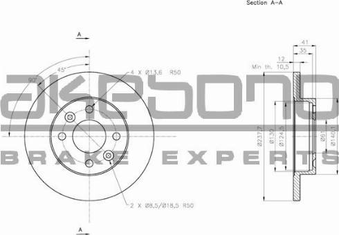 Akebono BN-0256E - Discofreno autozon.pro