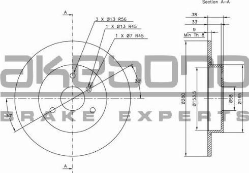 Akebono BN-0250 - Discofreno autozon.pro