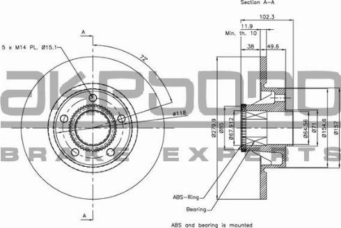 Akebono BN-0253 - Discofreno autozon.pro