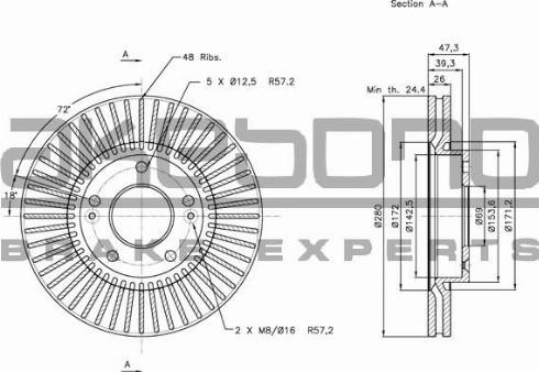 Akebono BN-0266E - Discofreno autozon.pro