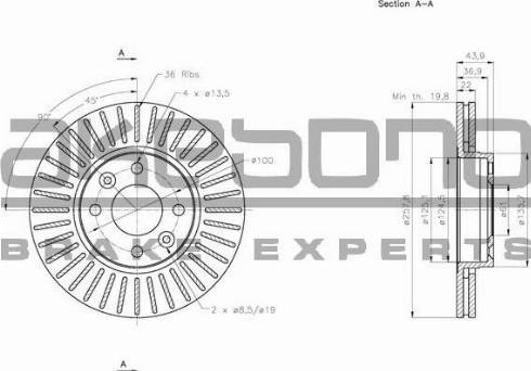 Akebono BN-0262 - Discofreno autozon.pro