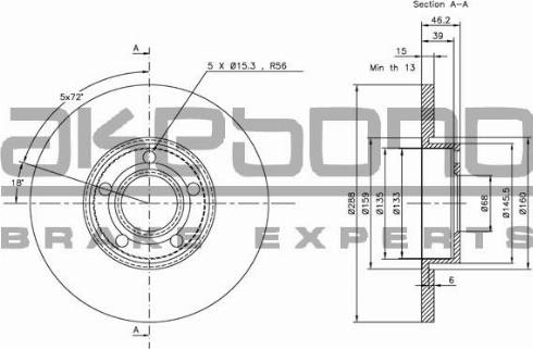 Akebono BN-0208 - Discofreno autozon.pro