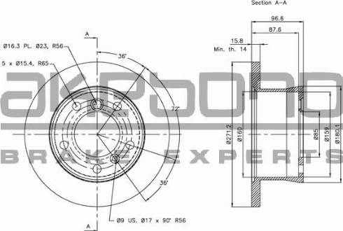 Akebono BN-0214 - Discofreno autozon.pro