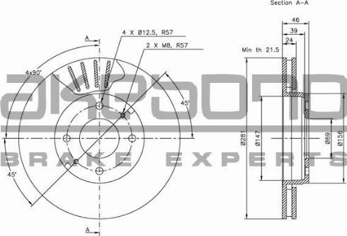 Akebono BN-0284 - Discofreno autozon.pro