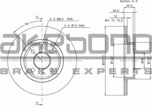 Akebono BN-0285 - Discofreno autozon.pro